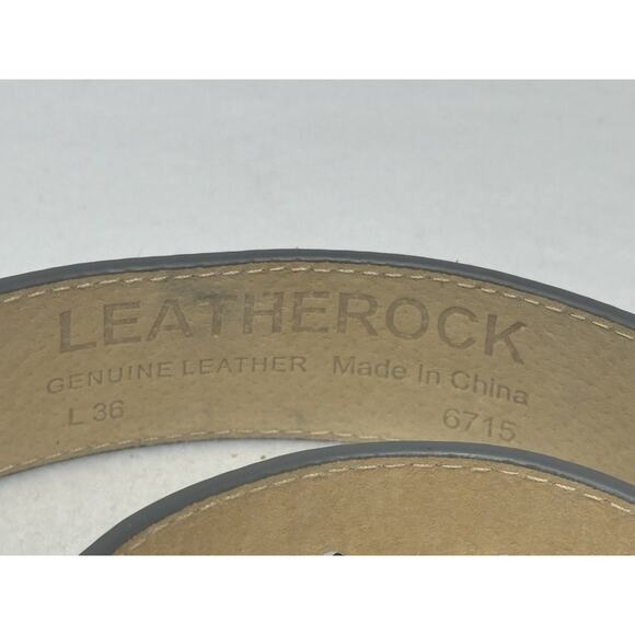 Vtg LEATHEROCK Belt Womens Sz 36 Silver Leather Rhinestone Faux Pearls Made USA‎ main image 9